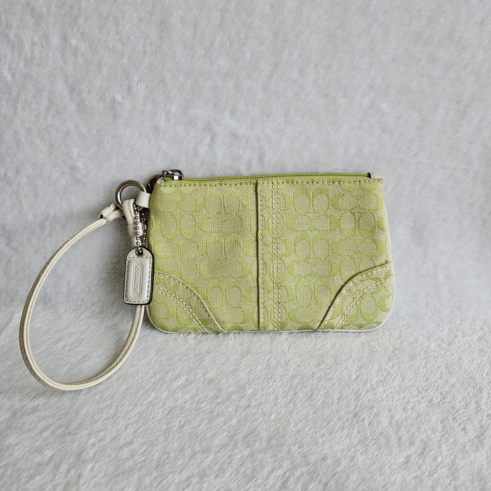 Vintage Coach Y2K Lime Green Signature C Canvas Wrist… - Gem