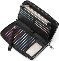 Damen GeldböRse Leder ReißVerschluss Rfid-Blockierung GroßE KapazitäT Clutch