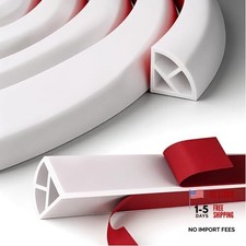 196 Inch Flexible Quarter Round Molding Trim, Peel and Stick Silicone Caulk