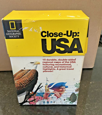 National Geographic Close-Up USA Map Set Complete 15 Maps + US Map Travel Atlas