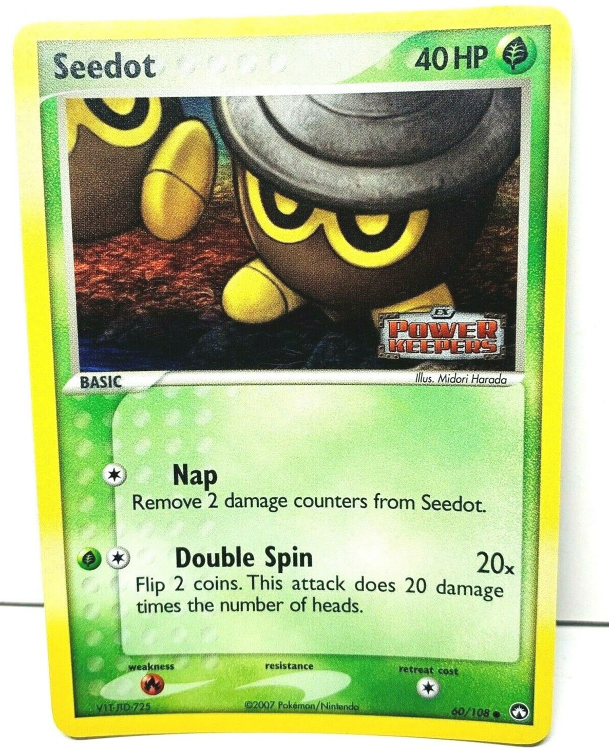Seedot 60/108 EX Power Keepers Reverse Holo Pokemon Card Stamped