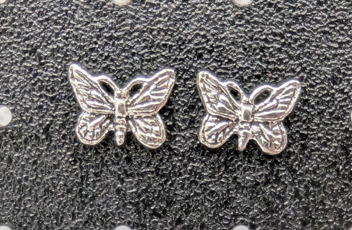 925 Sterling Silver BUTTERFLY Earrings Butterfly Shaped Small Stud Post Earrings