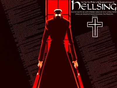 Anime hellsing ultimate alexander anderson manga glasses Custom Gaming Mat Desk