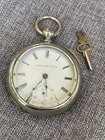 Antique 1887 Elgin 7J 18s Gr. 97 Open Face Key Wind Pocket Watch Silveroid Runs