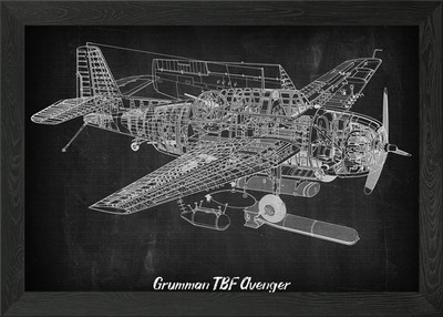 Grumman TBF Avenger gerahmtes Wandbild Poster Leinwanddruck Bild