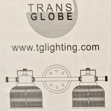 TRANS GLOBE LIGHTING 2-LIGHT VANITY WALL LIGHT FIXTURE SATIN NICKEL CLEAR GLASS