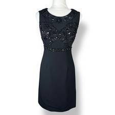 Blumarine Black Silk Cocktail Dress Womens Size IT 42 US 6 Glam Hand Beaded