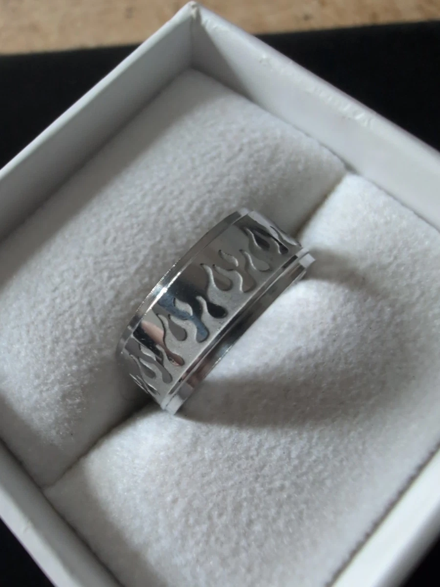 Parejas Amor Corazón Anillos De Compromiso De Acero Inoxidable Para Parejas - Diseño Corazón Rompecabezas, Sin Piedra, Plateado Anillos Love Acero Plata