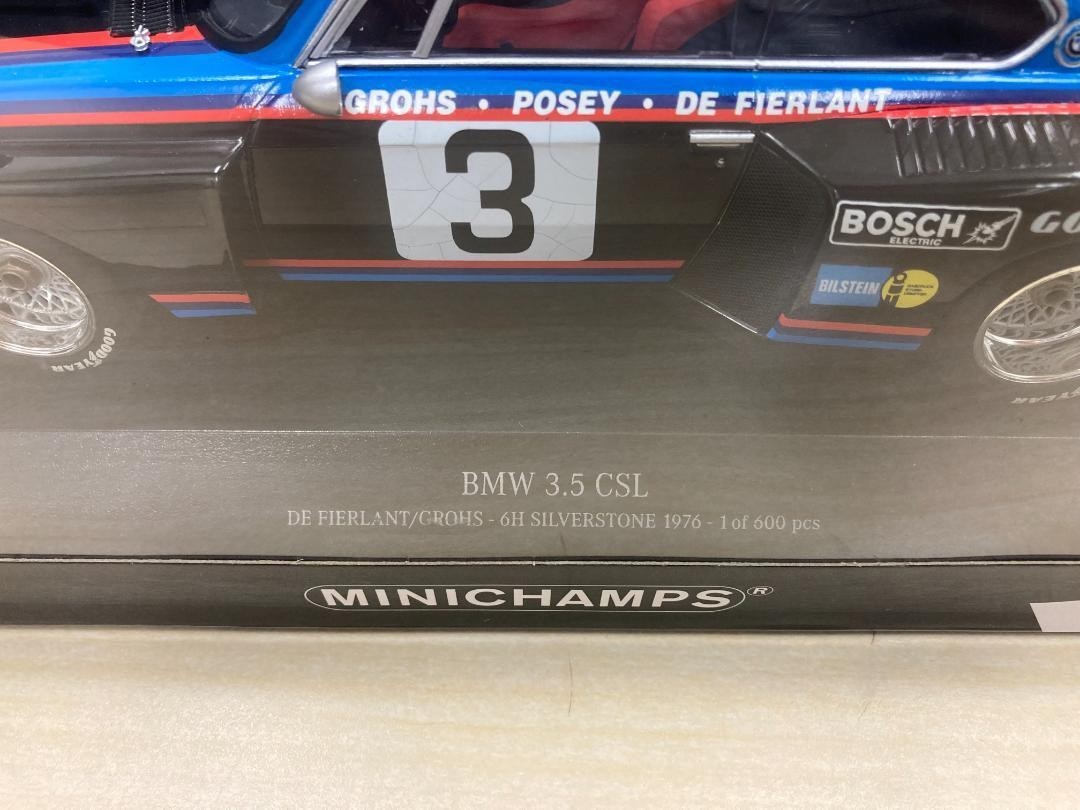 ミニカー MINICHAMPS BMW 3.5 CSL 1:18 Minichamps 1/18 BMW 3.5 CSL Race Car Diecast Model with