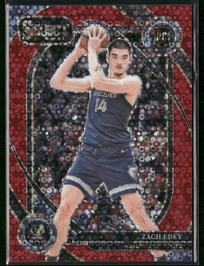 2024-25 Panini Select - Courtside Zach Edey #280 Red Disco Prizm /49 (RC)