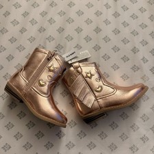 Old Navy Girls Western Cowboy Boots Rose Gold Shiny Size 9 Toddler NWT