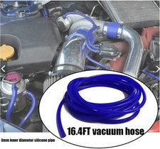Vacuum Silicone Hose 3mm Pipe Air Dump Valve Turbo Boost Line Tube Blue 16.4feet