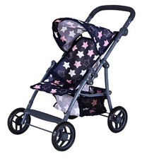 Knorrtoys 16843 - Puppenbuggy Liba Star Blue Pink, klappbar, Schieberhöhe: 33-59