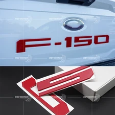 Raised 0.3in All Red Tailgate Inserts Letters Emblems fit for F-150 2018-2020