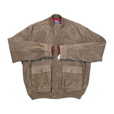 Polo Ralph Lauren 90s Suede Bomber Jacket XL Brown Leather YKK -NWT- Retail 1200
