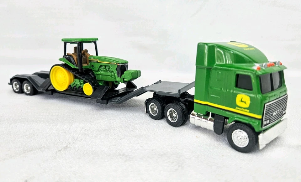 Ertl John Deere Mack Semi Truck Hauler 8310T  Tractor Cab Over 1/64 Lowboy Rare - Image 2 of 4