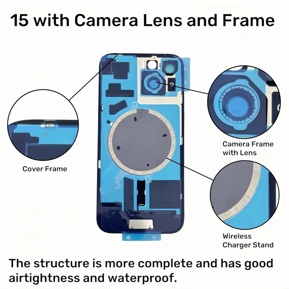 OEM Back Glass For iPhone 16, 15, 14 Series with Magnet and NFC ** Unibody ** - Image 3 of 4