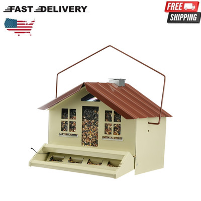 Perky Pet 8lb Squirrel-Be-Gone II Feeder Home with Chimney, Brown, Wild Bird