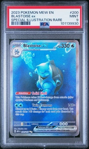 PSA 9 MINT 2023 POKEMON MEW EN-151 #200 BLASTOISE ex SPECIAL ILLUSTRATION RARE