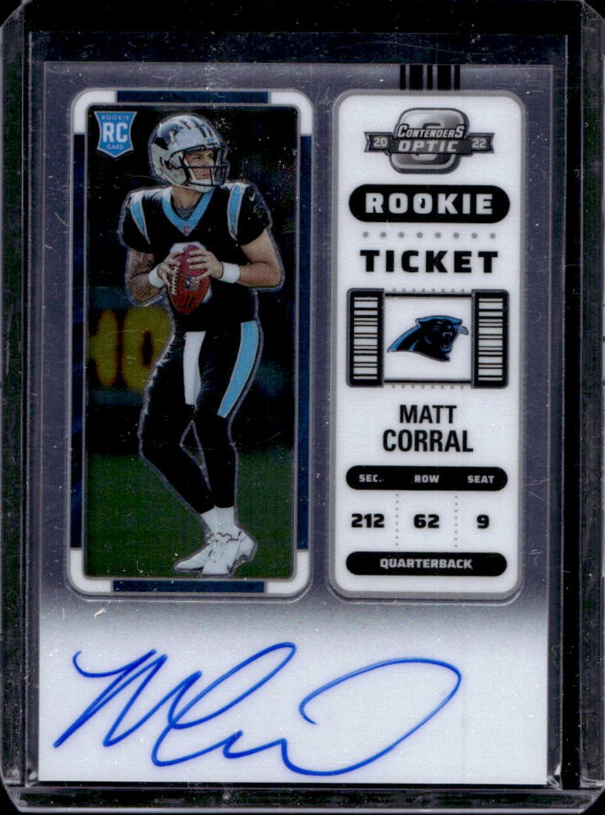2022 Contenders Optic Matt Corral RC Rookie Ticket RPS Auto #130 Panthers