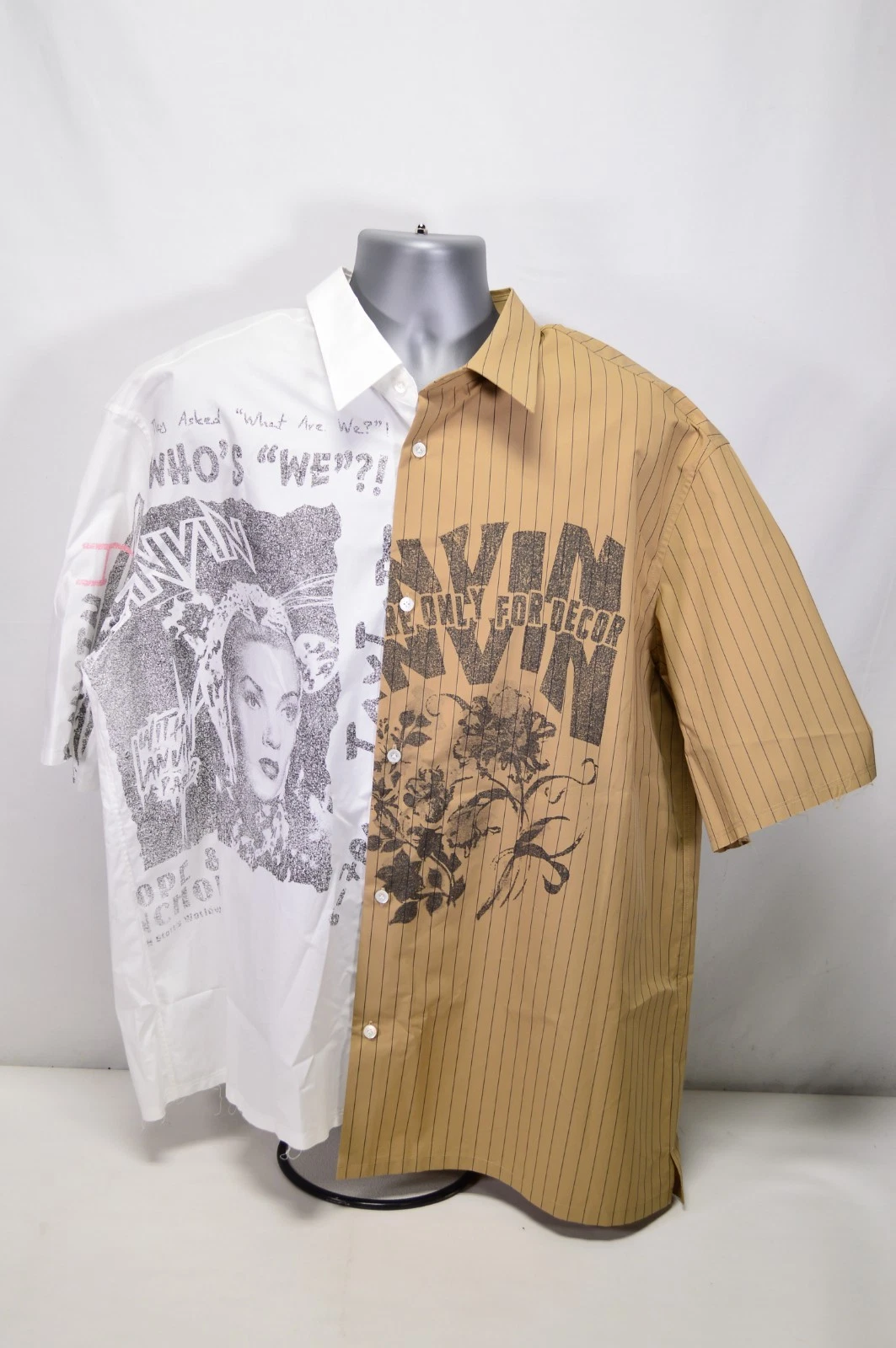 Lanvin — NWT Lanvin x Future Off-White Cropped Asymetric Short Sleeve Shirt Mens Size 42