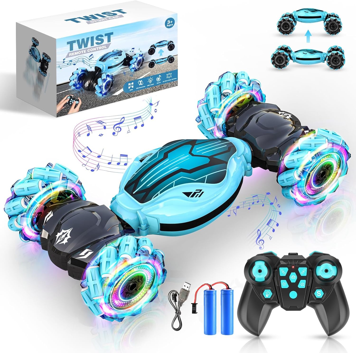 4WD RC Stunt Car Ferngesteuertes Offroad Auto mit LED Musik - 360 Drehung 5790₽