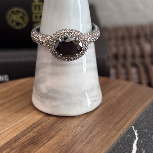 Bomb Party Ring RG87714 “A Grand Gesture” Size 11 Black Onyx On Hematite Plating