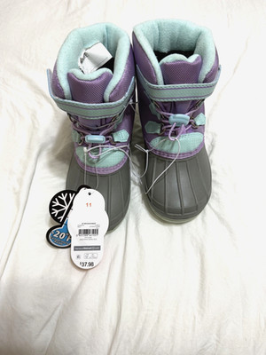 NWT Wonder Nation Duck Boot Girls Winter  Size 11 Kids Purple Teal Waterproof