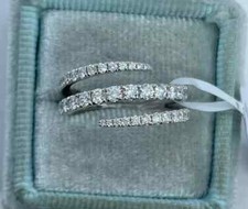 2 Ct Round Cut Simulated Spiral Wedding Band Ring 14k White Gold Plated