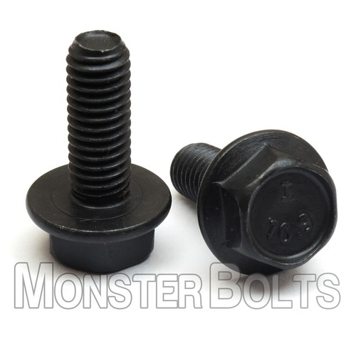 Bulk Qty 300 - M10 x 40mm Flange Bolts DIN 6921 CL 10.9 Steel Black Phosphate - Picture 3 of 5