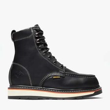 Mens Work Boots Black 8" Pu Direct Injection Leather BONANZA 812 Size 5-13 (D,M)