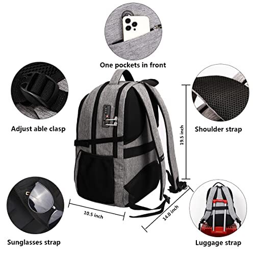 SHRRADOO Anti Theft Laptop Backpack Travel Backpacks with usb Charging