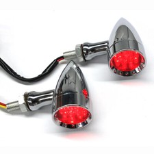 Chrome Motorcycle Led Bullet Red Brake Blinker Turn Signal Tail Light For Harley Chrome Motorcycle Led Bullet Red Brake Blinker Turn Signal Tail Light For Harley