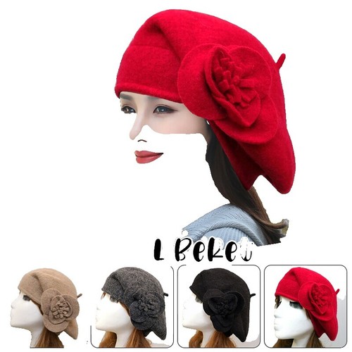 Wool Felt Beret Hat Formal Church Tea Party Cocktail Hats 