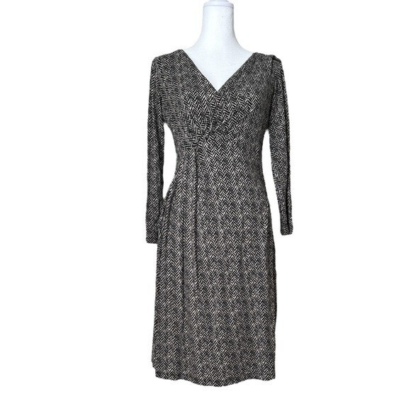 Weekend Max Mara Printed Surplice Jersey Dress Black/White/Grey M Weekend Max Mara Printed Surplice Jersey Dress Black/White/Grey M