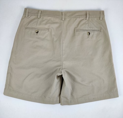 Steve & Barry's Chinos Clásicos Para Hombre Algodón Sarga Pantalones Cortos Caqui Tostado Talla 40 Nuevos - Imagen 2 de 4