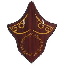 Wood Grain Wall Plaque Inspired Decorative Sword Dagger Wall Mount Display