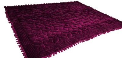 Wine Purple Velvet Quilt, Velvet Comforter, Queen Quilt, Purple King Size Quilt.