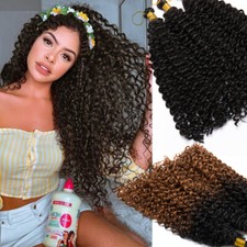 Ocean Wave Crochet Hair Curly Pre-Looped Water Wavy Extension Natural Black 8-14