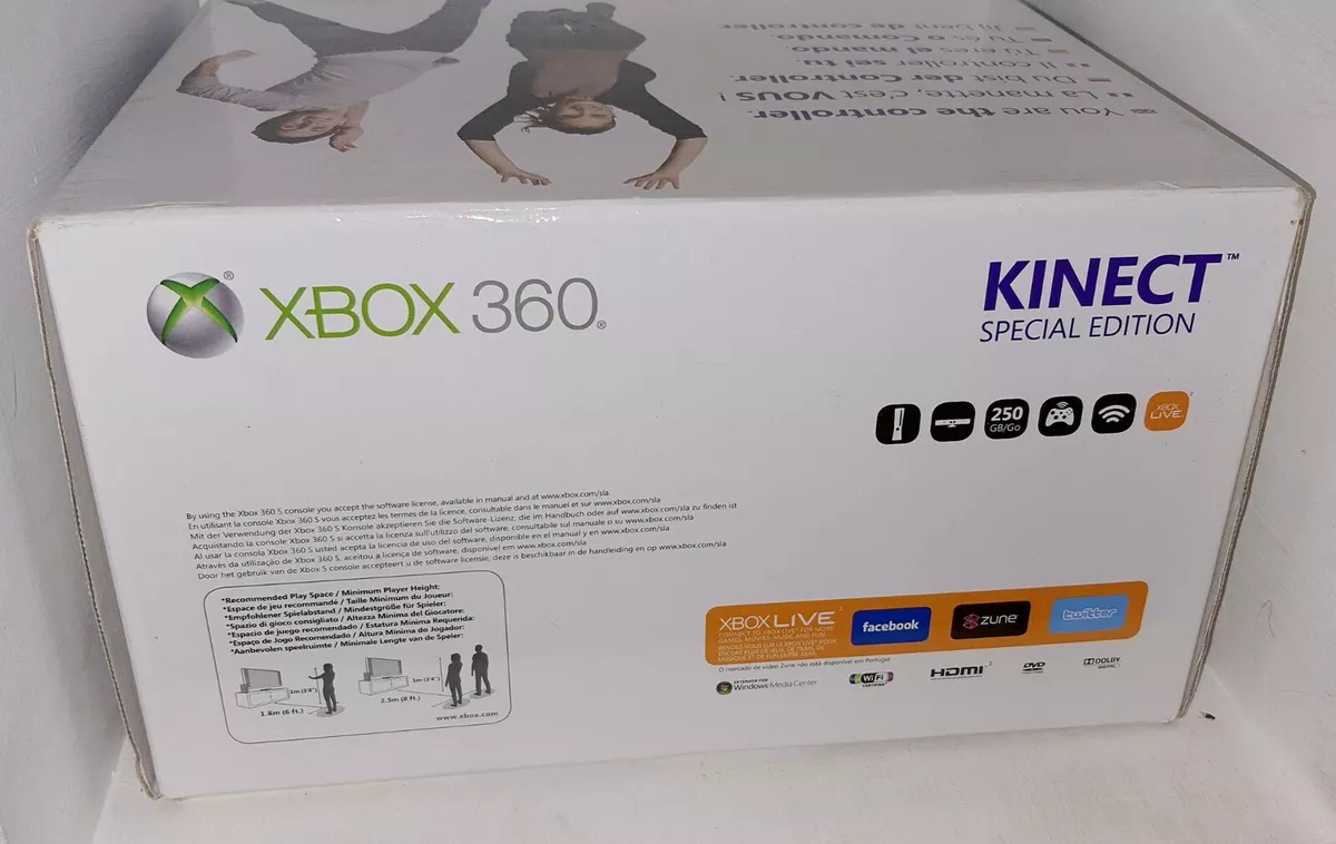 Console Xbox 360 Super Slim 250GB + kinect 3 jogos