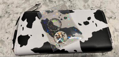 NEW Without Tags Unbranded Cow Print Wallet & Cow Keychain