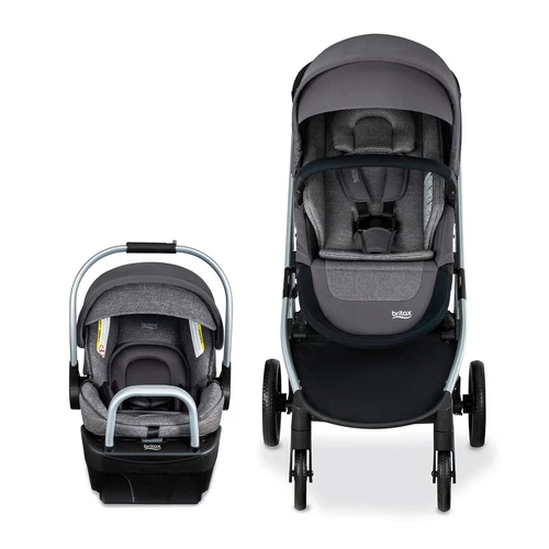 Britax Willow Grove SC Travel System Infant Car Seat & Stroller Pindot Stone - Picture 9 of 10