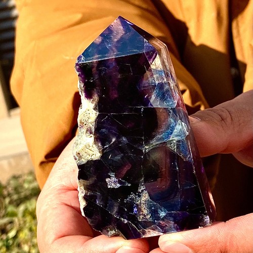 193G Natural Fluorite Crystal Column Magic Wand Obelisk Point Earth Healing - 第 4/12 張圖片