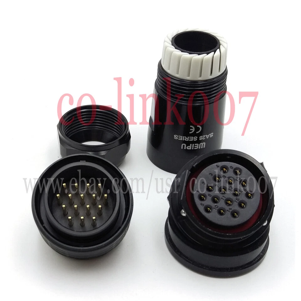 SA28 WEIPU 16pin Panel Mount Connector Plug Socket,500V Aviation Cable Connector - Image 3 of 4