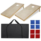 4' x 2' Wooden Cornhole Game Board Set Regulation Size W/8 Bean Bags Carry Case