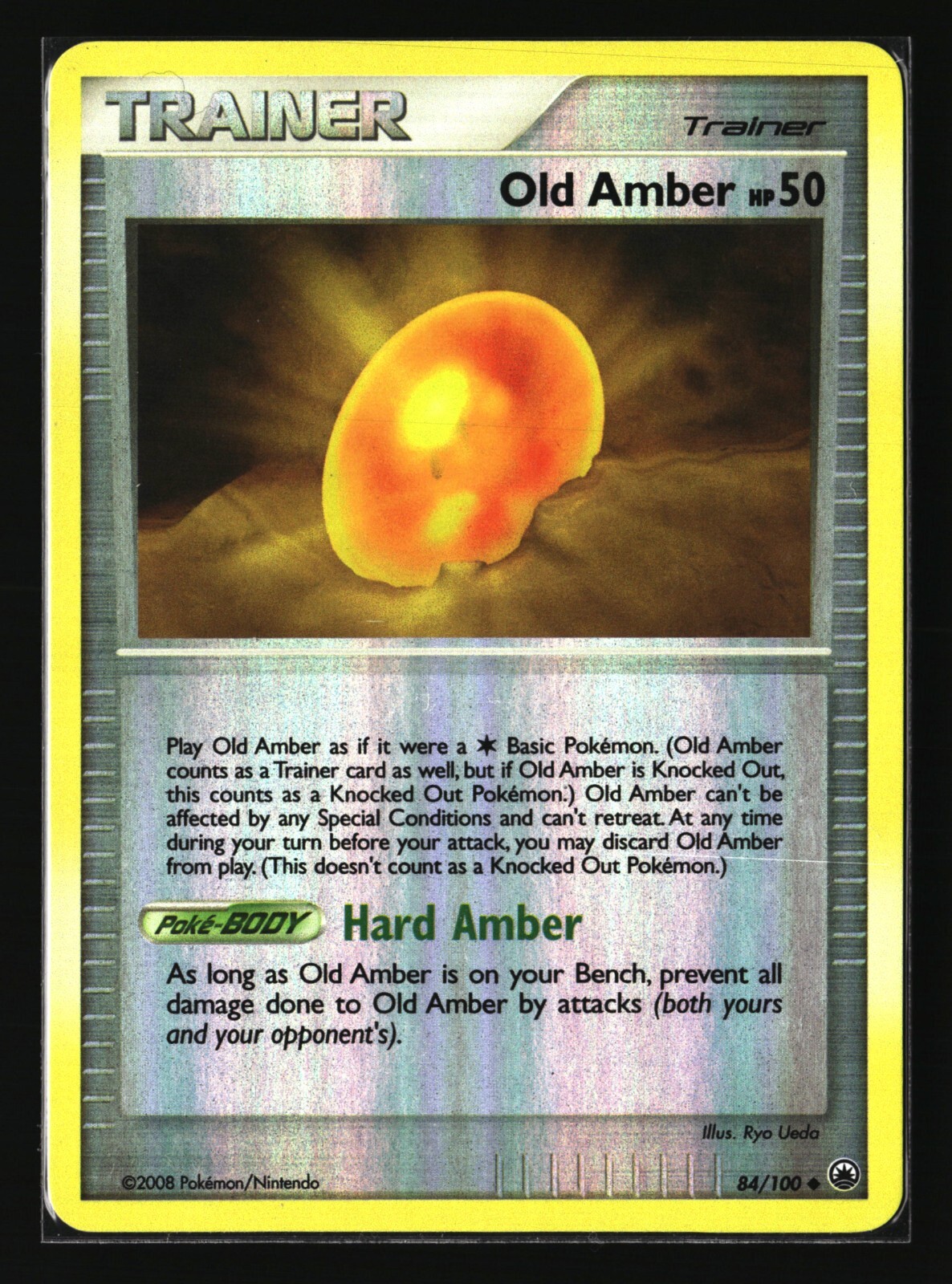 Pokemon OLD AMBER 84/100 Reverse Holo (2008 Majestic Dawn) LP/Light Play
