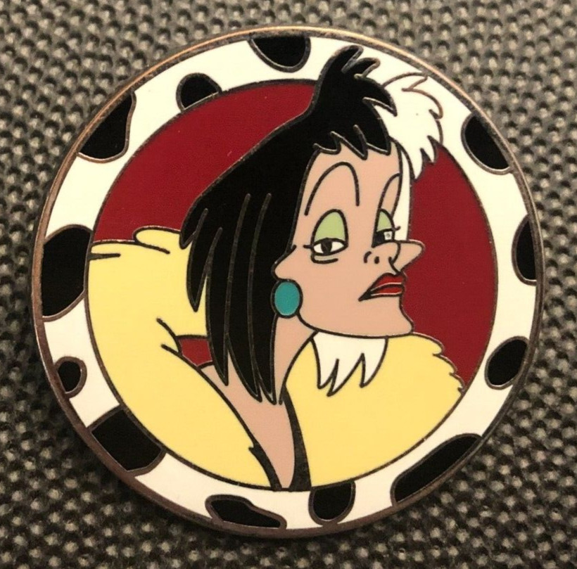 Disney pin 90955 Cruella De Vil 101 Dalmatians good vs evil mystery villain *1