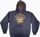 Men' Sweat Shirt -NAVY SEALS- "Never Give Up Never Quit- Heather Blue-NWT