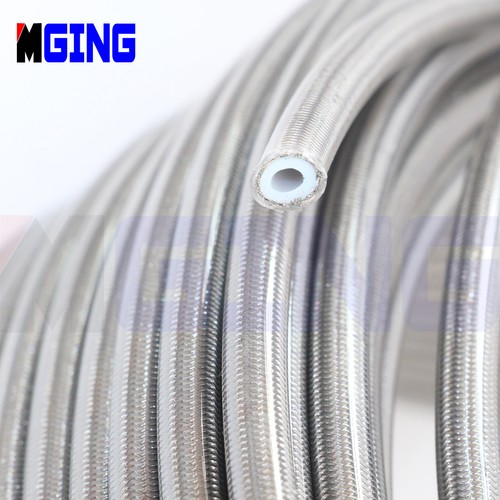 AN3 3AN 1/8" Steel Braided PTFE Oil Brake Hose TEFLON LINE PU Layer 1Foot SL - Picture 5 of 5