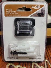 National Hardware N187-092 V1072 Sliding Door Hardware Double Floor Guide -Black